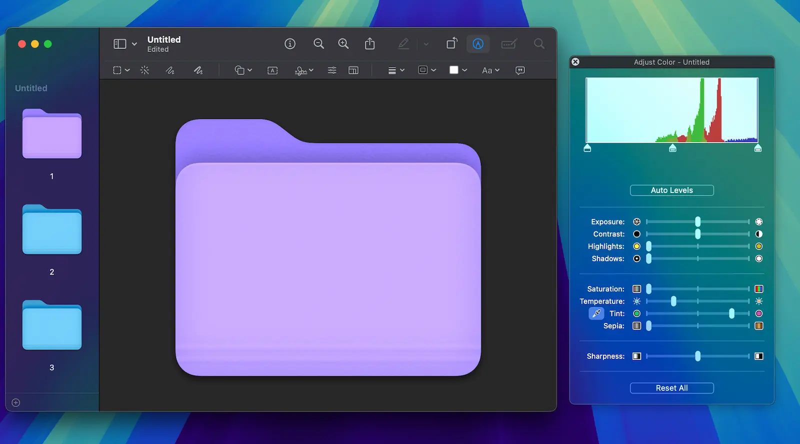 Change folder icon color using preview on mac